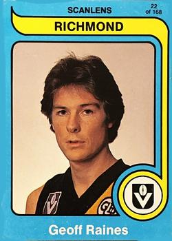 1980 Scanlens VFL #22 Geoff Raines Front